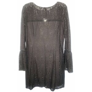 Xhiliration women's Dress‎ Y2K Black Lined Lace Bell Sleeve Goth Queen size XL